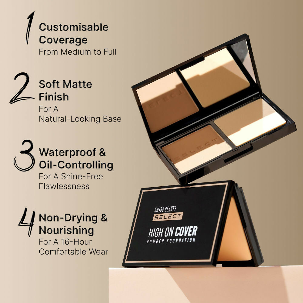 Swiss Beauty Select High On Cover Powder Foundation - 2 Light Natural | Swadesiicart