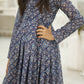 Aayaa Designer Printed Faux Georgette with Embroidery Zari Sequins-work Kids Gown