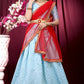 DEIANA'S Beautiful Pure Jari Silk Weaving Lehengha Choli - Sky Blue | Swadesiicart