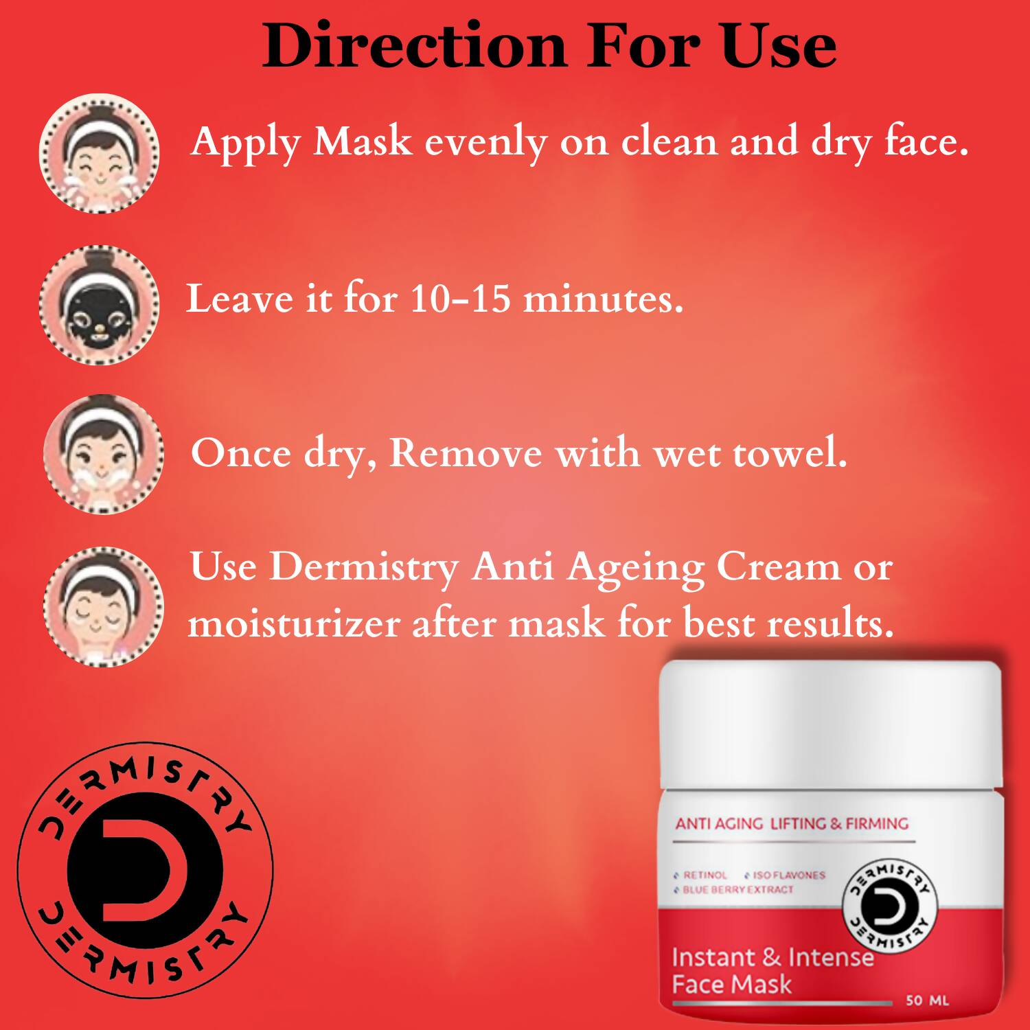 Dermistry Anti Aging Intense Nourishing Night Cream & Instant Intense Face Mask - Swadesiicart