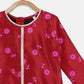 Ahalyaa Red Poly Silk Straight Printed Kids Kurta Palazzo Set For Girls | Swadesiicart