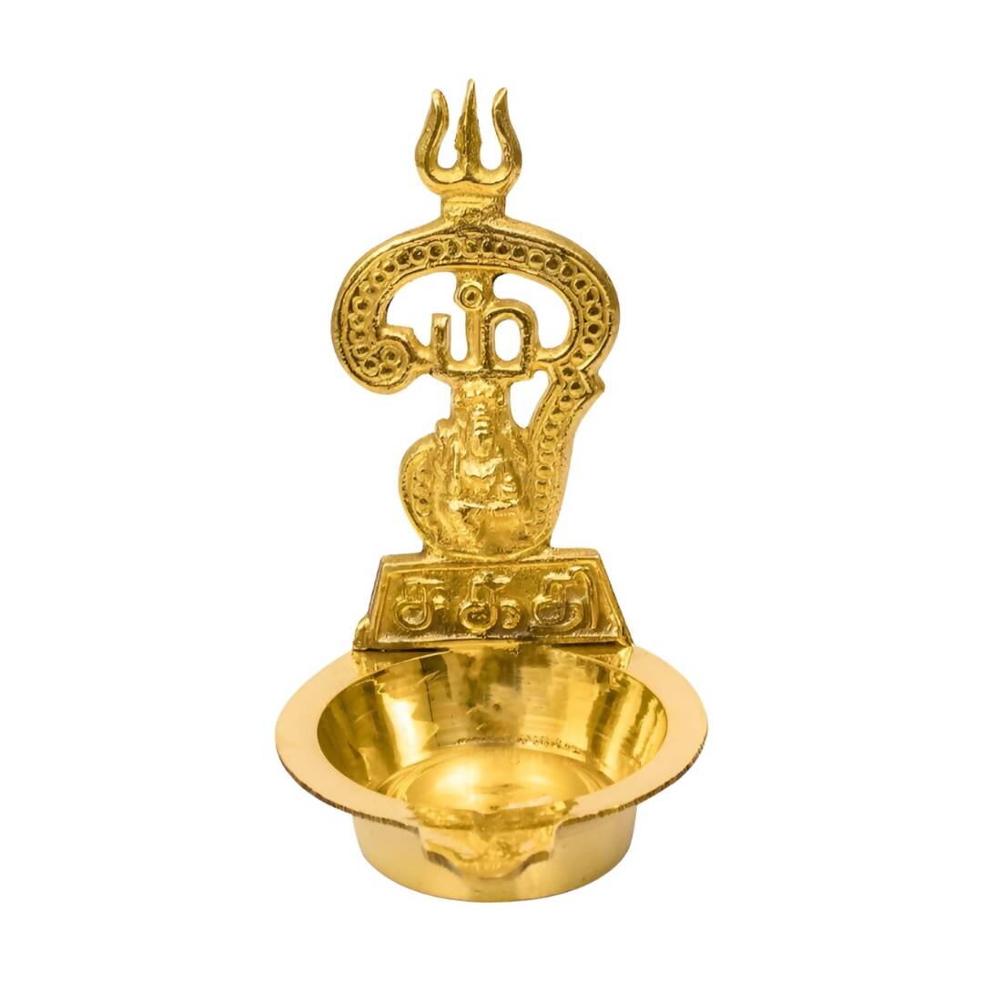 Spillbox Gold-Toned Brass Om Sakthi Diya Pooja Essential | Swadesiicart