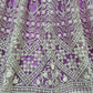 Jyoti Fashion Women's Mauve Net Patterned Thread Embroidered with Sequins Wedding Lehenga Choli | Swadesiicart