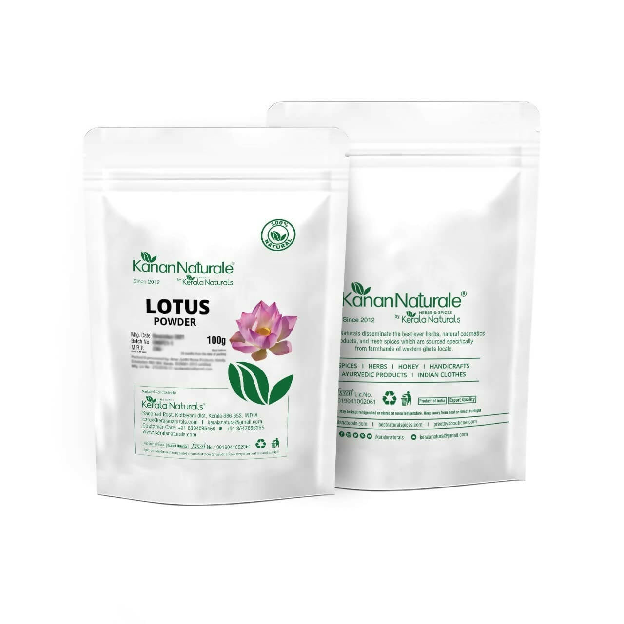 Kerala Naturals Lotus Powder - Swadesiicart
