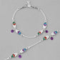 VOJ Set of 2 Mutli Color Meenakari Anklet - Swadesiicart