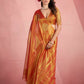 Anaita Orange Silk Tissue Zari Weaving Work Saree With Blouse Piece