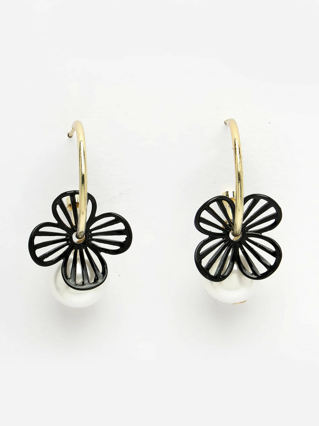 NVR Women Gold-Toned Teardrop Shaped Drop Earrings | Swadesiicart