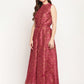 Ahalyaa Women Burgundy Floral Printed Regular Top with Palazzos | Swadesiicart