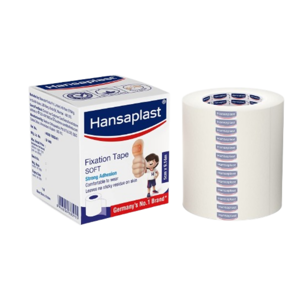 Hansaplast Soft Fixation Tape - Adhesive (5.00 cm x 9.14 cm) | Swadesiicart