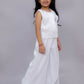 Lil Drama Glam Up Girls White Party Top and Pant Set | Swadesiicart
