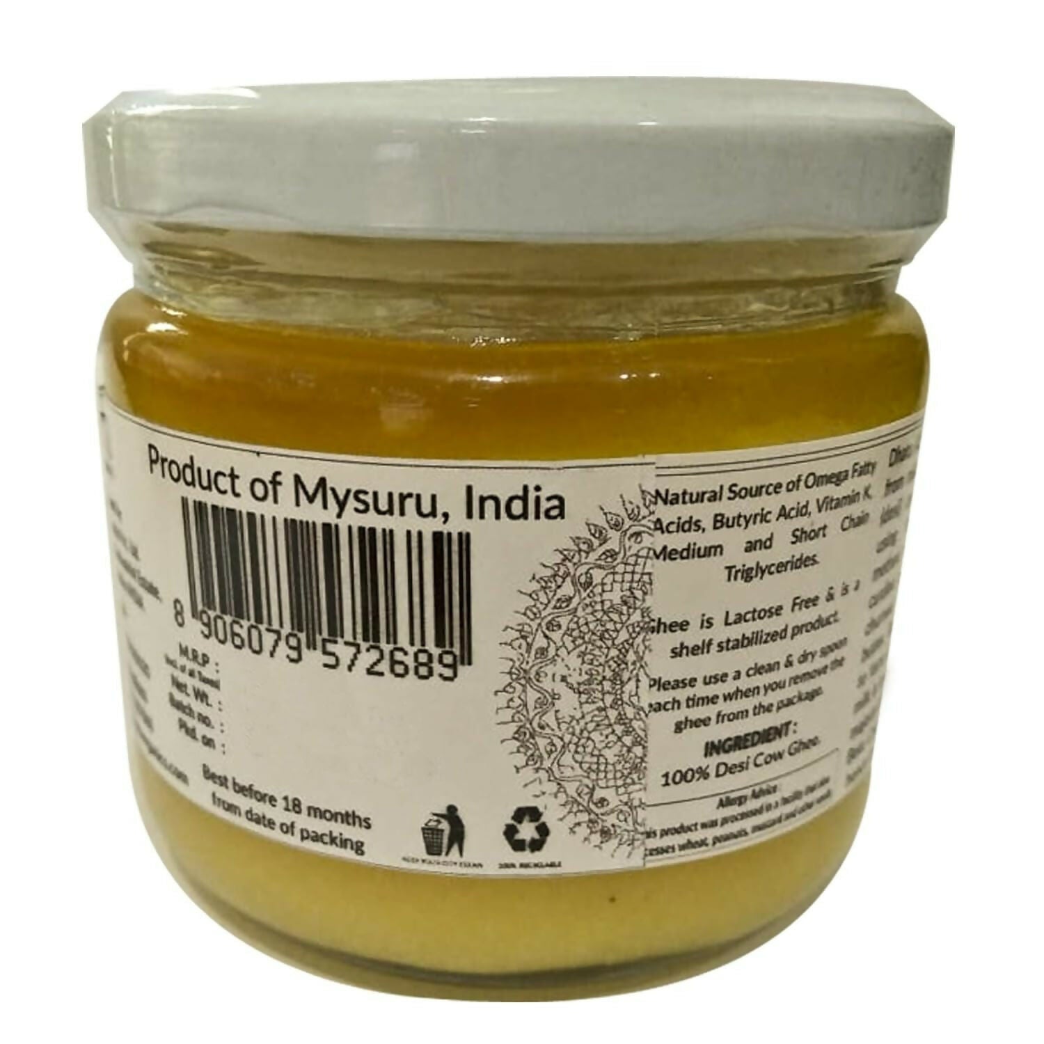 Dhatu Organics & Naturals A2 Desi Ghee | Pure and Natural Desi Cow Ghee | Traditional Curd-Churned - Swadesiicart