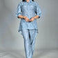 Morchari Digital Print Semi Muslin Co-Ord Set Top & Trouser-Multicolor - Swadesiicart