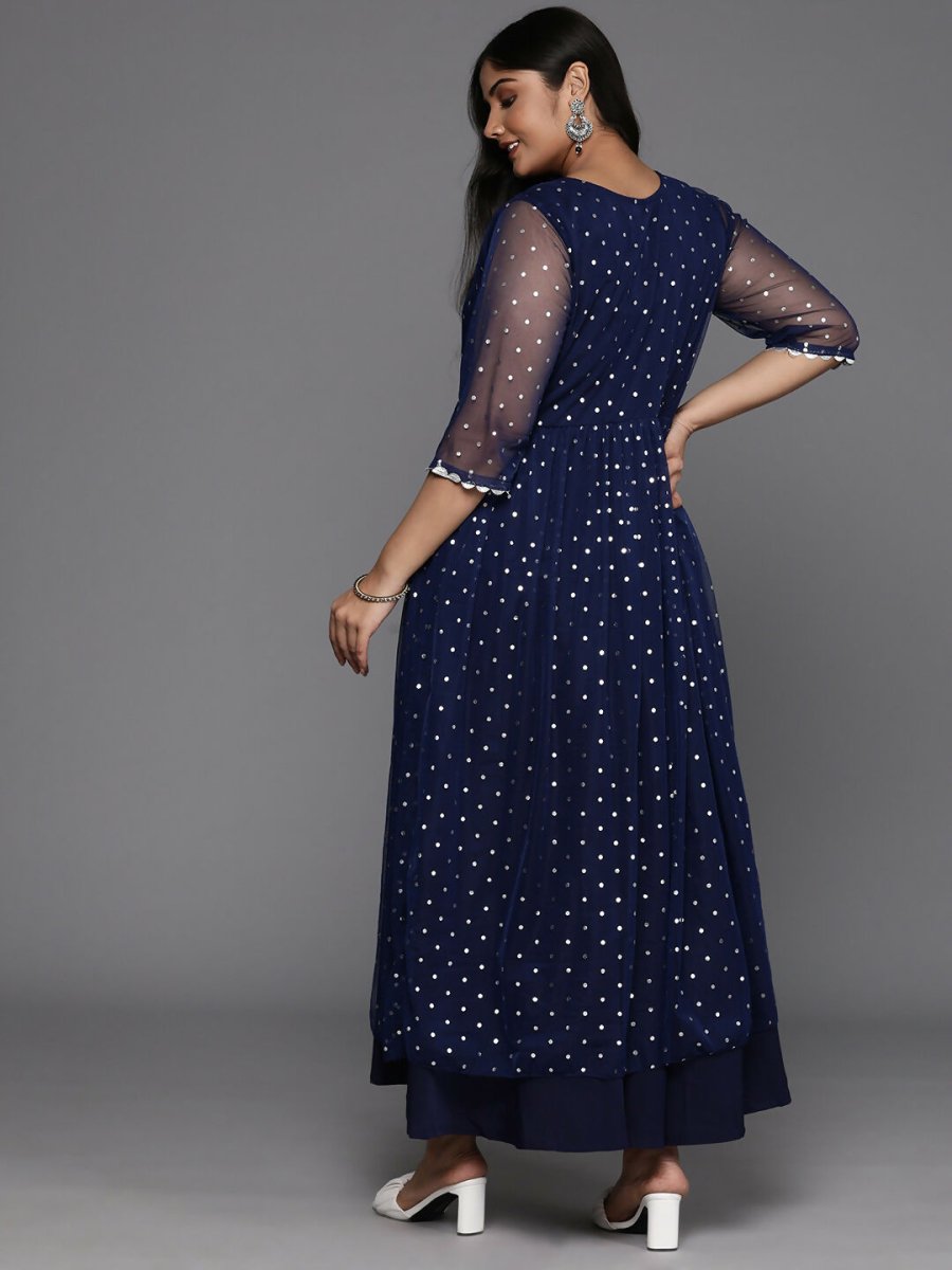 Ahalyaa Women's Traditional wear Ethnic Dress - Navy Blue | Swadesiicart