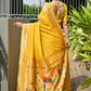Vishnu Weaves Women's Yellow Paithani Silk Zari Woven Saree with Blouse - Swadesiicart