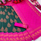 DEIANA'S Beautiful Designer Golden zari Soft Lichi Silk Saree - Green - Swadesiicart