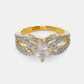 Daimonds and Square Solitaire Ring- Ruby Raang | Swadesiicart