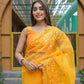 Vamsee Kiki Yellow Organza Saree - Swadesiicart