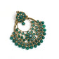 Mominos Fashion Johar Kamal Golden And Green Beaded Earrings - Swadesiicart