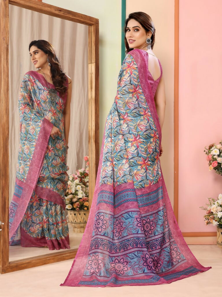 Partywear Designer Pink Kota Doriya Fancy Saree - Dyuti | Swadesiicart