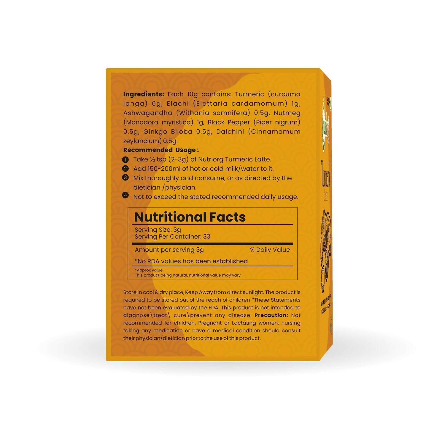 Nutriorg Certified Organic Turmeric Latte | Swadesiicart