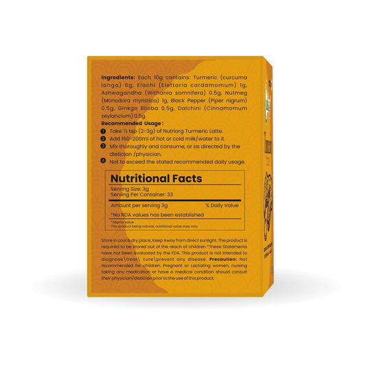 Nutriorg Certified Organic Turmeric Latte | Swadesiicart