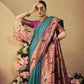 Vishnu Weaves Women's Rama Paithani Silk Saree with Blouse - Swadesiicart