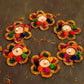 Tied Ribbons Multi Set of 6 Diwali Decoartion Flower Tealight Candle Holder | Swadesiicart