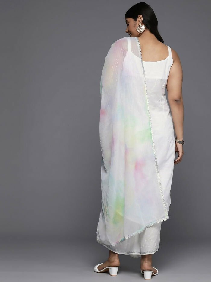Ahalyaa Women's Traditional wear Kurta Set - White | Swadesiicart