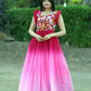 Jyoti Fashion Women's Pink Sequins Embroidery Faux Blooming Anarkali Dress | Swadesiicart