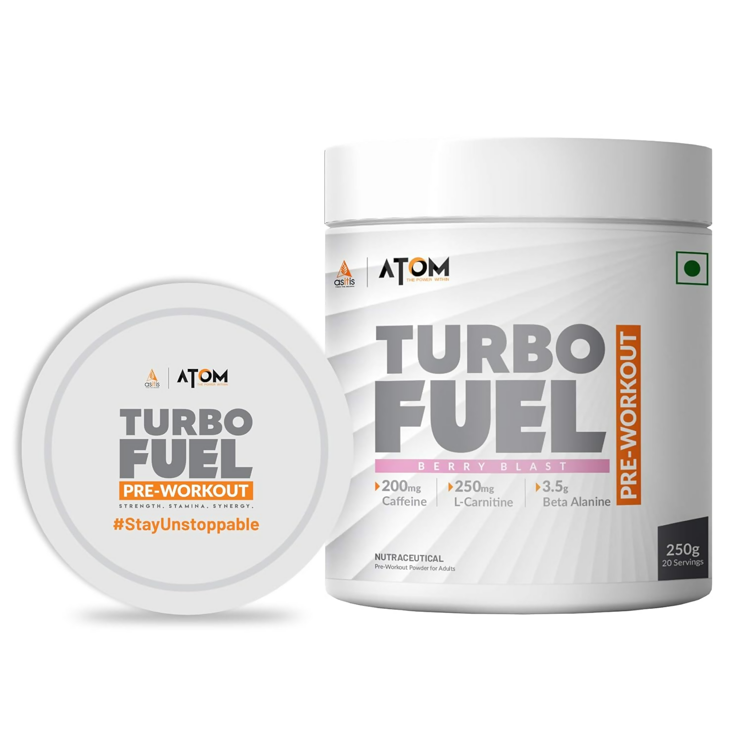 As-It-Is Atom Turbo Fuel Pre-Workout Formula Berry Blast Flavour | Swadesiicart