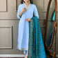 Partywear Designer Viscose Silk Blend Sky Stitched Suit With Dupatta - Tanisha | Swadesiicart