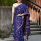 Beatitude Blue Cotton Floral Jamdani Saree
