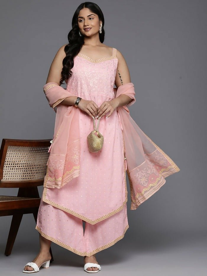 Ahalyaa Women's Traditional wear Kurta Set - Pink | Swadesiicart