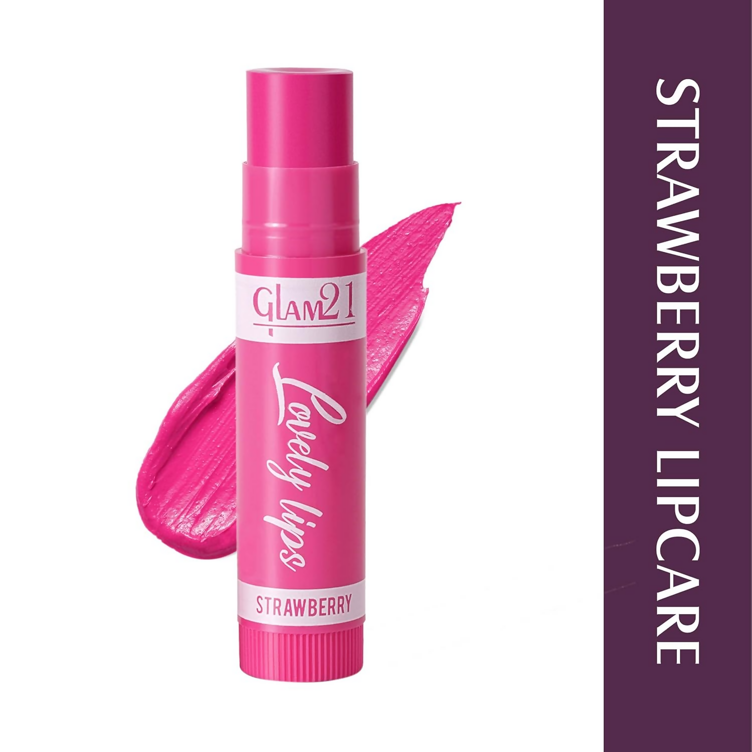 Glam21 Moisturizing Lip Balm Fruit Extract & Infused Active Ingredients - Strawberry - Swadesiicart