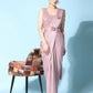 Pink Imported Crush Lycra Texture Pattern Ready to Wear Saree with stitched Blouse - Nirvana | Swadesiicart