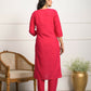 Festive Wear Ethnic Red silk viscose Stitched Suit With Dupatta - Tanisha | Swadesiicart