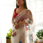 Vamsee Urvashi White Organza Saree - Swadesiicart