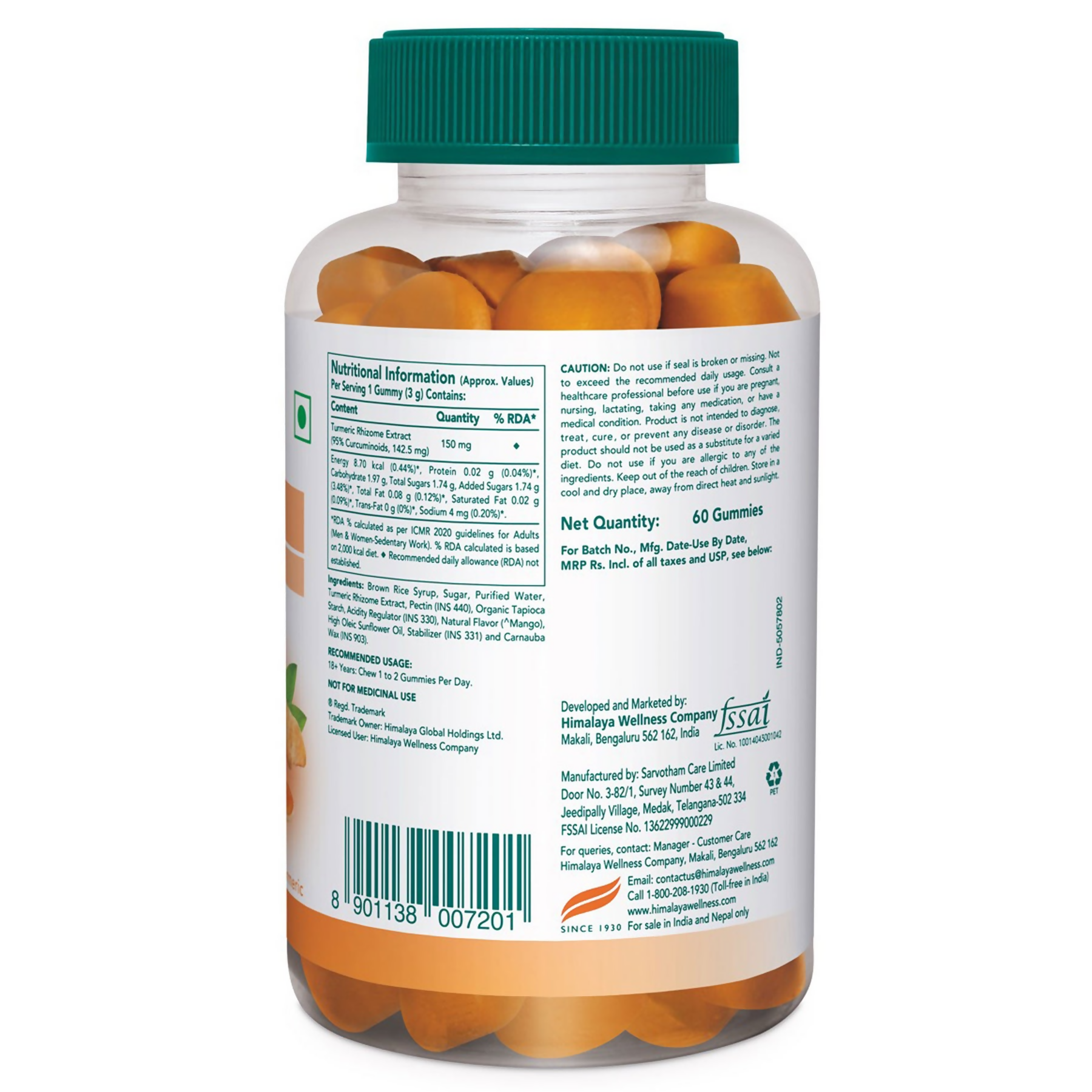 Himalaya Herbals Healthy Turmeric Gummies - Swadesiicart