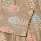 Brown Cotton Solid Flared Dress with Printed Shrug - Yukti