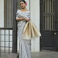 Vishnu Weaves Women's Grey Premium Tussar Silk Saree with Blouse - Swadesiicart