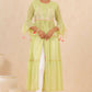 Juniper Women Green Chiffon Embroidered Tiered Kurta | Swadesiicart