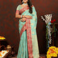 Lorenvalley Fashion Skyblue Cotton Woven Design with Zari Weaving Design Saree - Swadesiicart