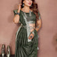 Aastha Fashion Mehndi Linen Weaving Saree