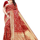 Vamika Banarasi Jacquard Weaving Red Saree (PARINITI RED) | Swadesiicart