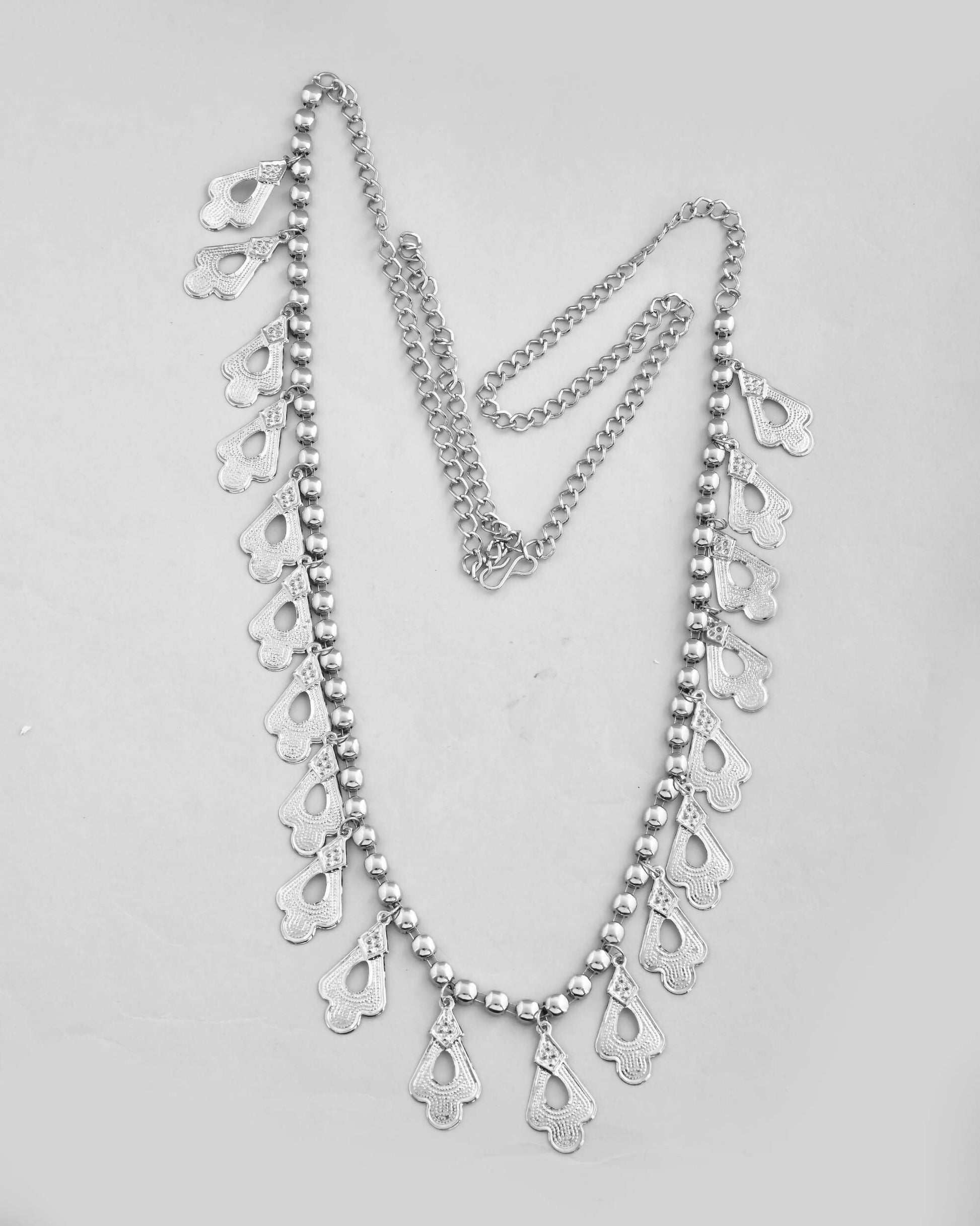 VOJ Oxidised German Silver Adjustable Waist Belt | Swadesiicart