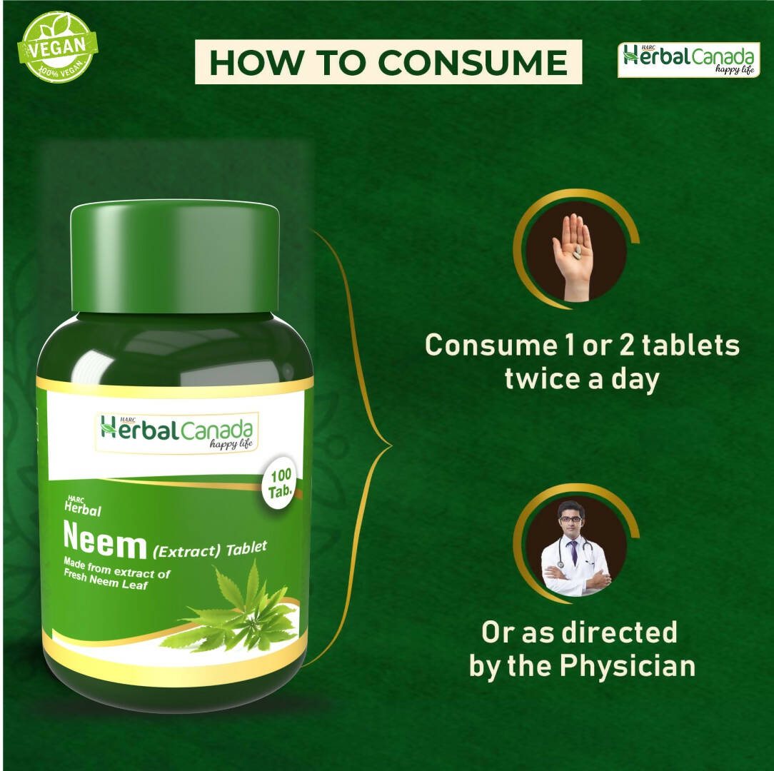 Herbal Canada Neem Extract Tablets - Swadesiicart