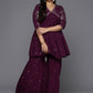 Ahalyaa Women's Traditional Wear Co-ords - Burgundy - Swadesiicart