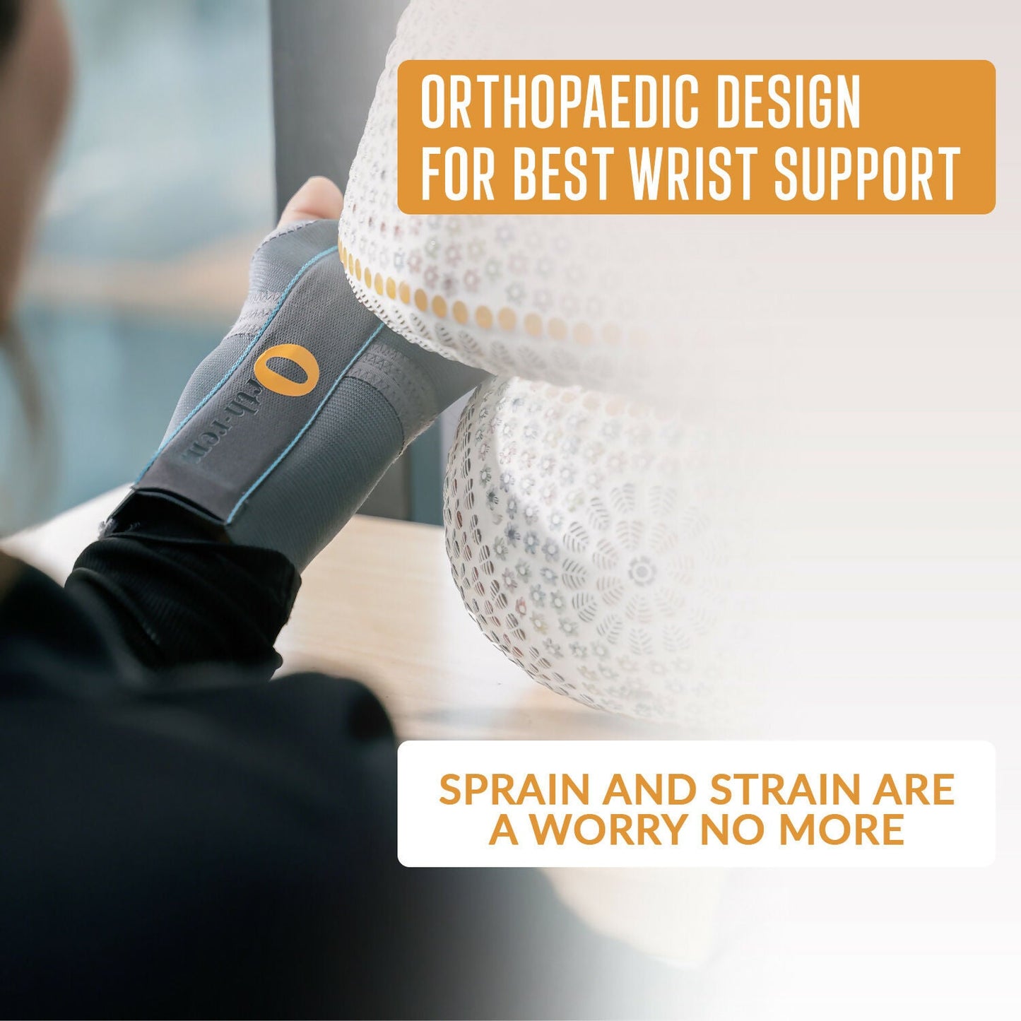 Orth-rem Elastic Wrist Support Brace For Right Hand with Removable Aluminum Splint | Swadesiicart