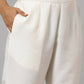 Juniper Women's White Chinnon Solid Embroidered Kurta Set | Swadesiicart