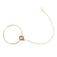Gold-Pleated Red White Kundan Studded Beaded Chained Nosepin - Ruby Raang | Swadesiicart